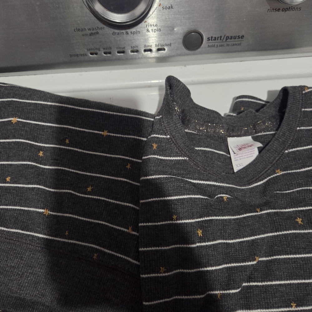 Stars Above Gray Sweater with Gold Accents